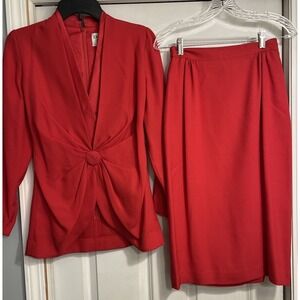 Daymor Couture sz‎ 6 1980's rose pink skirt Top suit set Golden Girls Church